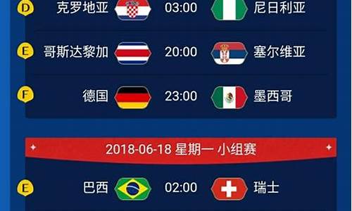 2018世界杯赛程时间表格_2018世界